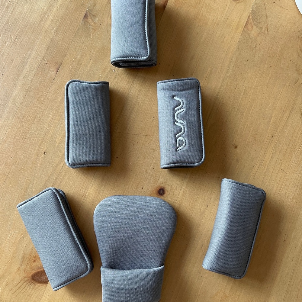 Nuna Gray Car Seat Strap Covers Set